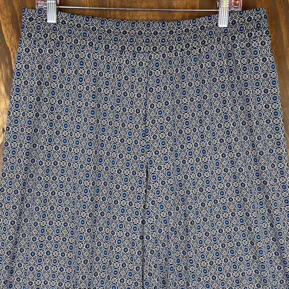 Christopher & Banks Womens Pants Blue Geometric Wide Leg Boho Harem Stretch L - Picture 2 of 12